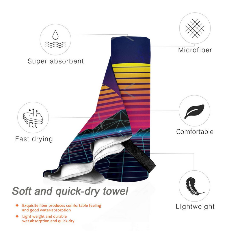 Ateities Synthwave estetika Paplūdimio rankšluosčiai Sporto salės rankšluosčiai veidui Prabangus vonios komplektas Vonios rankšluosčiai suaugusiems