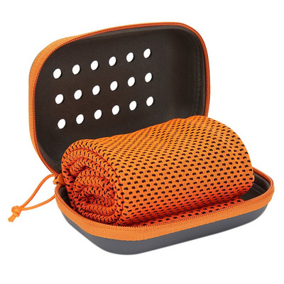 Prosop multifuncțional cu absorbție a transpirației la rece Prosop moale portabil pentru prevenirea insolației cu cutie de depozitare impermeabilă pentru plajă de camping