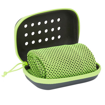 Prosop de răcire cu uscare rapidă multifuncțional Prosop de răcire de fitness respirabil Ușor cu cutie de depozitare impermeabilă pentru sală de alergare