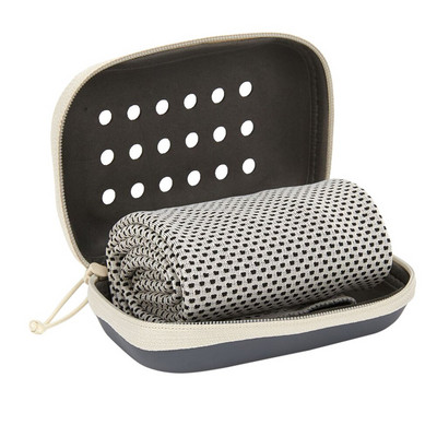 Prosop de răcire cu uscare rapidă multifuncțional Prosop de răcire de fitness respirabil Ușor cu cutie de depozitare impermeabilă pentru sală de alergare