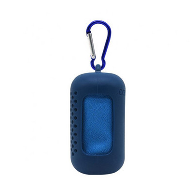 Prosop portabil pentru sport cu uscare rapidă cu carcasă din silicon Carabinier anti-pierdere Microfibră Sală de gimnastică Ciclism Beach Sports Prosop de răcire