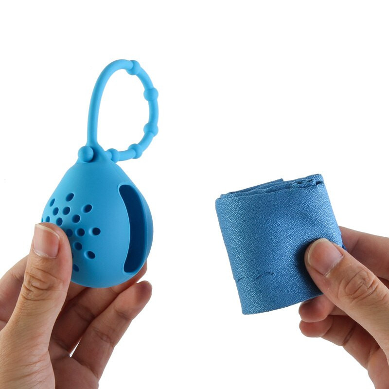 Prosop de călătorie, cu uscare rapidă, în aer liber, husă din silicon, pliabilă, mini prosop de compresie, alergare, yoga, sport, senzație de răcoare, prosop de gheață