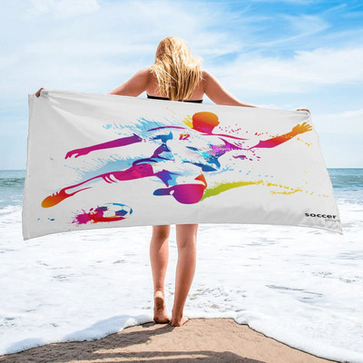 Szivárvány ívelt színű nagy fürdőlepedő kemping fürdőszoba kiegészítők Mikroszálas strandtörölköző otthoni fürdőlepedők felnőtteknek gyerekeknek