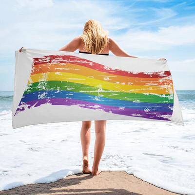 Szivárvány ívelt színű nagy fürdőlepedő kemping fürdőszoba kiegészítők Mikroszálas strandtörölköző otthoni fürdőlepedők felnőtteknek gyerekeknek