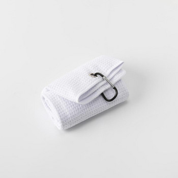 Трикратно сгъната вафлена кърпа за голф | Първокласна микрофибърна тъкан | Щипка за тежък карабинер | 14 опции за цвят | Подарък за мъже и жени