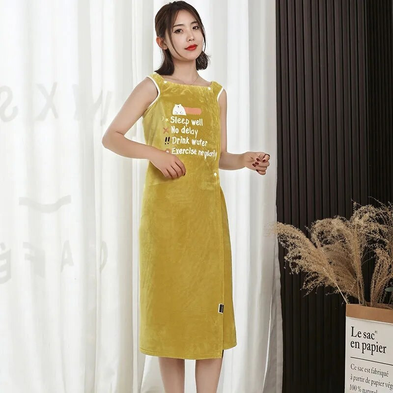 Madam New 2022 Fusta de baie din fibre superfine Robă înfășurată Îngroșare, uscare rapidă, prietenoasă cu pielea și bretele moi, prosop cu potrivire lungă