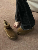 Cizme de iarna dama cu talpa inalta si captuseala calda, doua modele