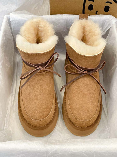 Cizme de iarna dama cu talpa inalta si captuseala calda, doua modele