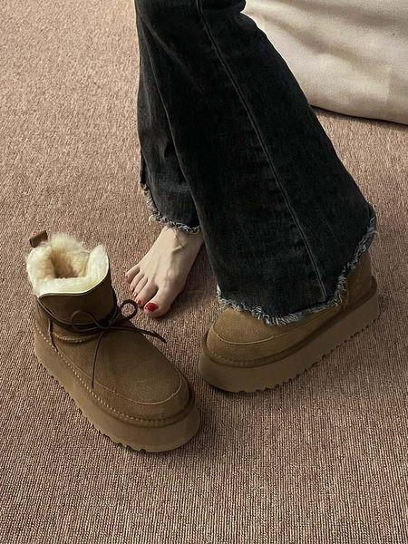 Cizme de iarna dama cu talpa inalta si captuseala calda, doua modele