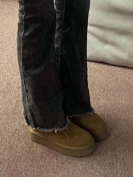 Cizme de iarna dama cu talpa inalta si captuseala calda, doua modele