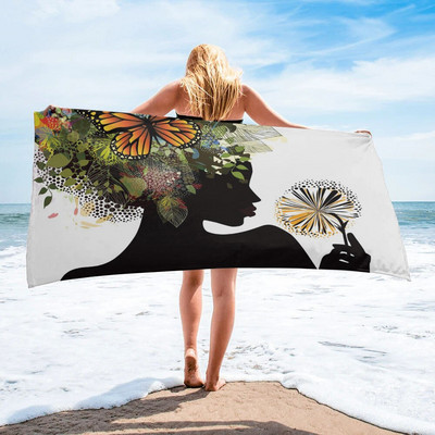 Prosop de baie de păpădie gri vegetală, absorbant pentru adulți, prosoape mari de plajă pentru față, prosop de duș de mână pentru prosop de baie SPA