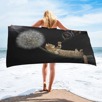 Prosop de baie de păpădie gri vegetală, absorbant pentru adulți, prosoape mari de plajă pentru față, prosop de duș de mână pentru prosop de baie SPA