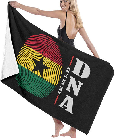 Ghana Flag Extra nagy prémium fürdőlepedő Nedvszívó medence törölköző Szuperpuha Jóga Spa Sport Szörfözéshez 80X130CM