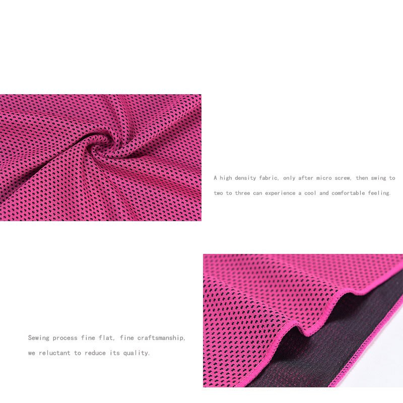 Prosop de răcire pentru sport cu uscare rapidă Fibră de poliester Prosop pentru senzație de frig Manșon din silicon pentru răcire Fitness Absorbție de transpirație Prosop rece