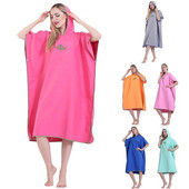 Suaugusiųjų unisex Microfiber Surf Beach hidrokostiumas Keičiamas rankšluostis su gobtuvu Vienspalvis Negabaritinis Greitai Dry Vonios Chalatas Cape Drop Pristatymas