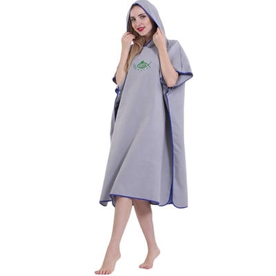 Suaugusiųjų unisex Microfiber Surf Beach hidrokostiumas Keičiamas rankšluostis su gobtuvu Vienspalvis Negabaritinis Greitai Dry Vonios Chalatas Cape Drop Pristatymas