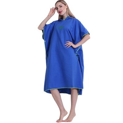 Suaugusiųjų unisex Microfiber Surf Beach hidrokostiumas Keičiamas rankšluostis su gobtuvu Vienspalvis Negabaritinis Greitai Dry Vonios Chalatas Cape Drop Pristatymas