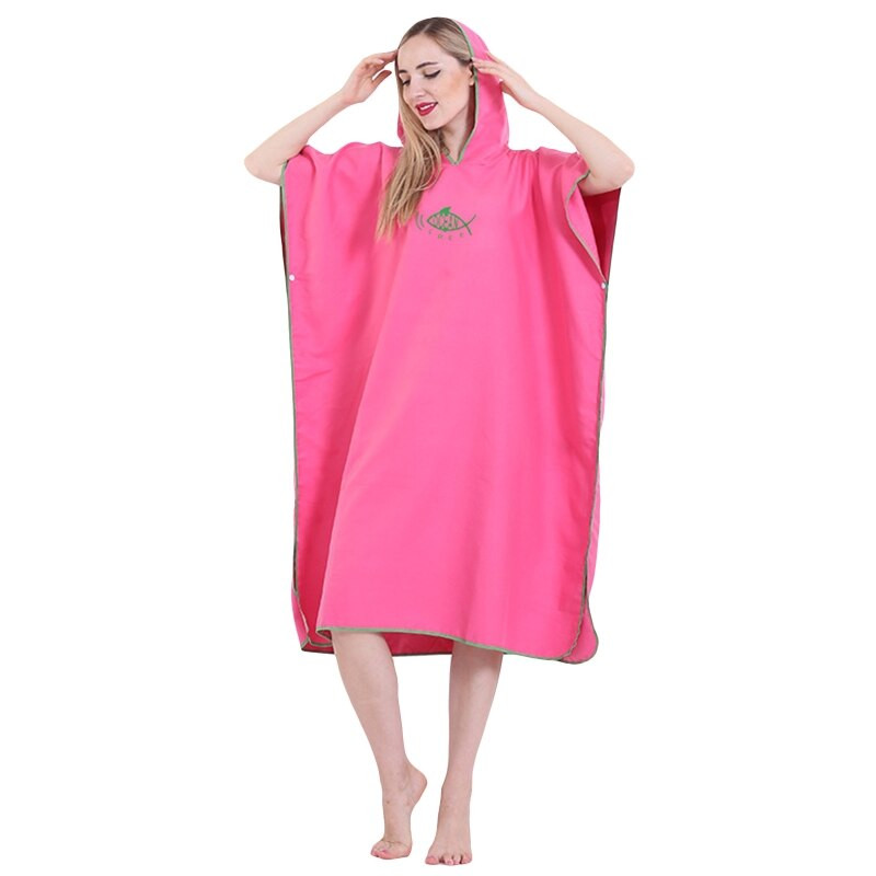 Suaugusiųjų unisex Microfiber Surf Beach hidrokostiumas Keičiamas rankšluostis su gobtuvu Vienspalvis Negabaritinis Greitai Dry Vonios Chalatas Cape Drop Pristatymas