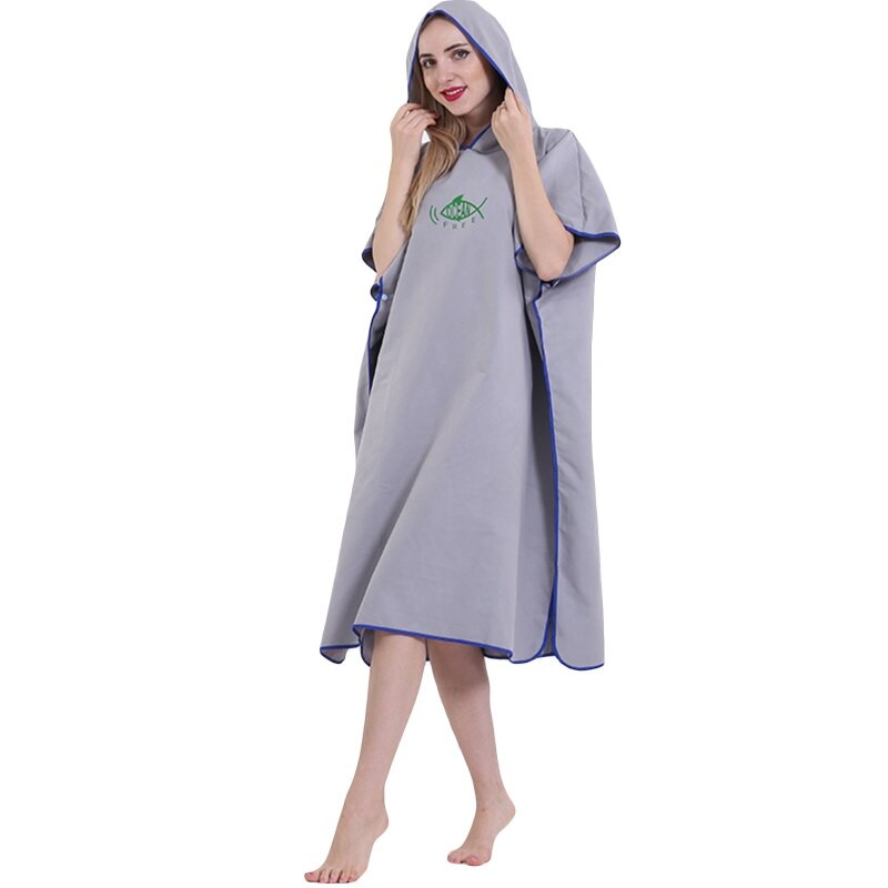 Suaugusiųjų unisex Microfiber Surf Beach hidrokostiumas Keičiamas rankšluostis su gobtuvu Vienspalvis Negabaritinis Greitai Dry Vonios Chalatas Cape Drop Pristatymas