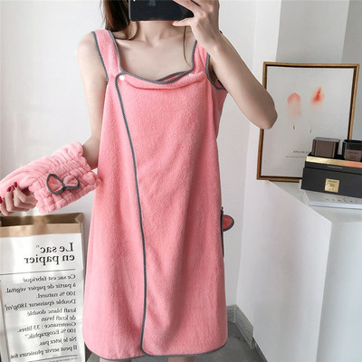 Hordható női fürdőlepedő szoknya nedvszívó fürdőruha szauna gyógyfürdő testköntös otthoni zuhanysapka törölközők fürdőszobai ajándék hölgyeknek