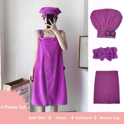 Hordható női fürdőlepedő szoknya nedvszívó fürdőruha szauna gyógyfürdő testköntös otthoni zuhanysapka törölközők fürdőszobai ajándék hölgyeknek