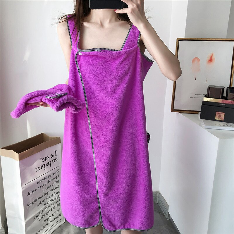 Badu.bg Носена дамска пола за кърпа за баня Абсорбираща рокля за баня ...