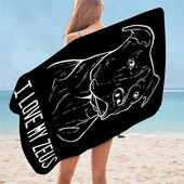 Amerikai Pitbull Terrier Z Nyomtatott puha fürdőlepedők Comfort Beach Swim Mikroszálas Arc Hajtörölköző Serviette Plage