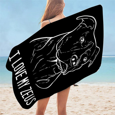 Amerikai Pitbull Terrier Z Nyomtatott puha fürdőlepedők Comfort Beach Swim Mikroszálas Arc Hajtörölköző Serviette Plage