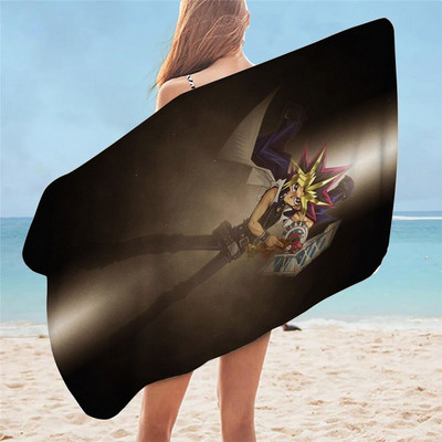 Minden Yu Gi Oh Nyomtatott puha fürdőlepedő Comfort Beach Swim Mikroszálas arc-hajtörölköző Serviette Plage
