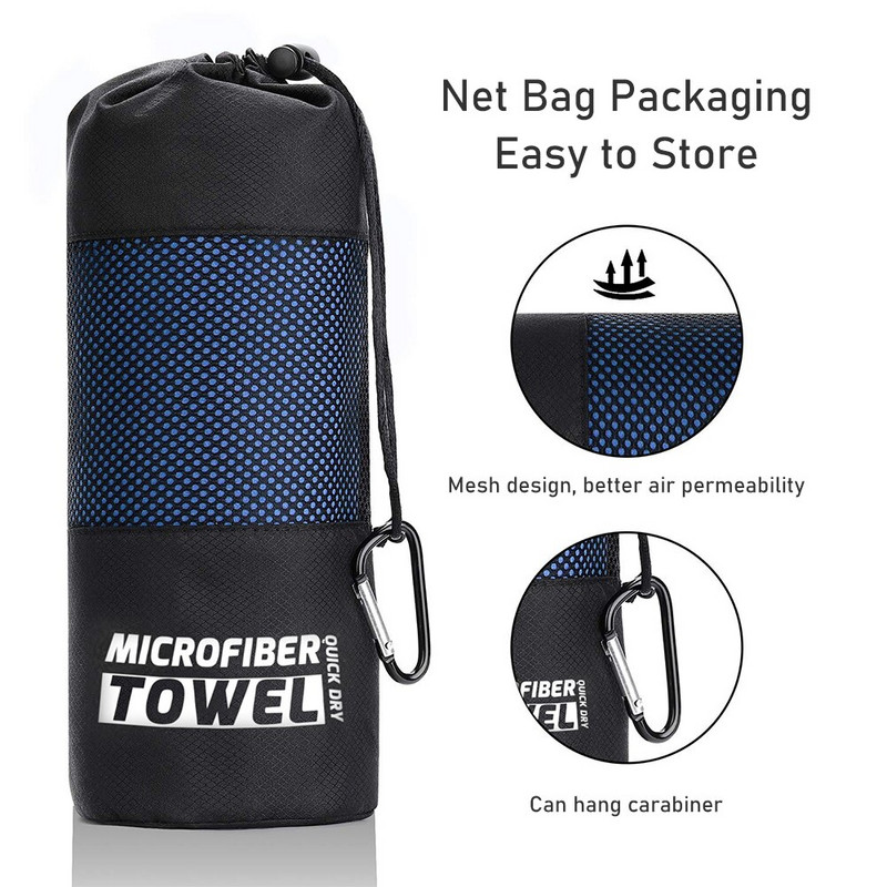 Gyorsan száradó sportúszó törölköző strandfürdőlepedő, hordozható kültéri kétoldalas polár vízelnyelő izzadságelnyelő törölköző