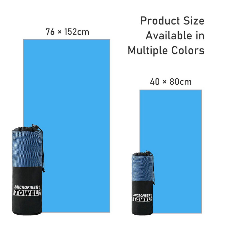 Gyorsan száradó sportúszó törölköző strandfürdőlepedő, hordozható kültéri kétoldalas polár vízelnyelő izzadságelnyelő törölköző