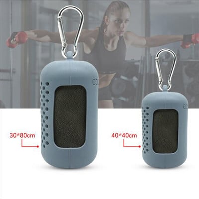 Sport hideg törölköző szilikon ujjú tömörített mikroszálas törölköző hűsítő izzadságelnyelő gyorsan száradó jégtörlő KF180