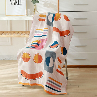 Prosop de baie din bumbac Prosop mare, desene animate cu animale florale pentru adulti din tifon de bumbac moale Prosop de baie pentru casa 70 X 140 Cm Uscare rapida