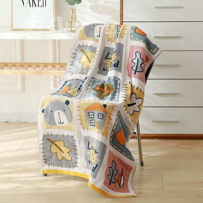 Prosop de baie din bumbac Prosop mare, desene animate cu animale florale pentru adulti din tifon de bumbac moale Prosop de baie pentru casa 70 X 140 Cm Uscare rapida