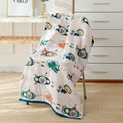 Prosop de baie din bumbac Prosop mare, desene animate cu animale florale pentru adulti din tifon de bumbac moale Prosop de baie pentru casa 70 X 140 Cm Uscare rapida