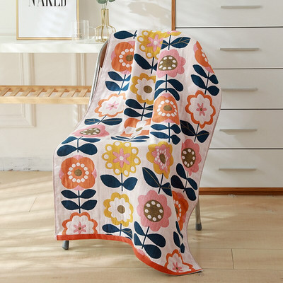 Prosop de baie din bumbac Prosop mare, desene animate cu animale florale pentru adulti din tifon de bumbac moale Prosop de baie pentru casa 70 X 140 Cm Uscare rapida