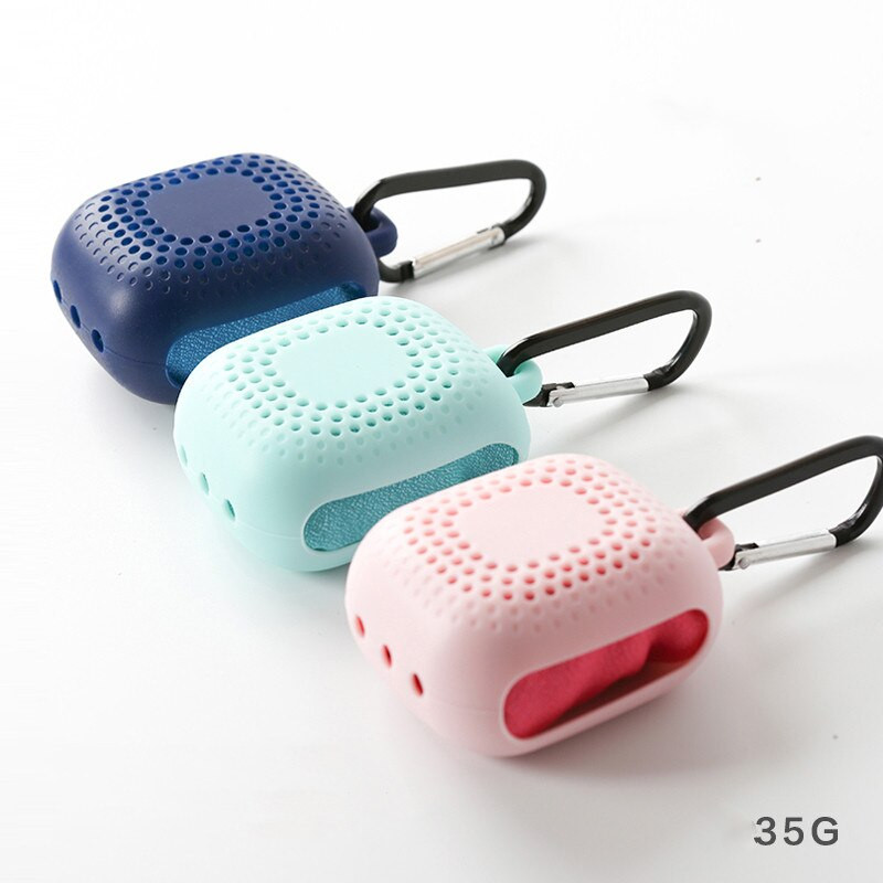 Utazás Új sporttermékek Mikroszálas zsebméretű tornatermi sporttörölköző Gyorsan szárad szilikon dobozzal