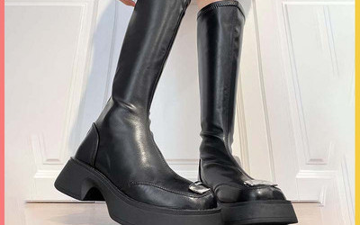 Fém elemes női csizma