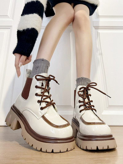 Women`s Casual Lace Up Heeled Boots