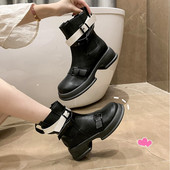 Cizme casual de damă cu cataramă