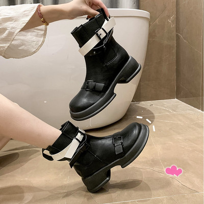 Cizme casual de damă cu cataramă