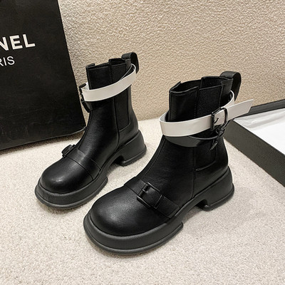 Cizme casual de damă cu cataramă