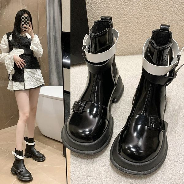 Cizme casual de damă cu cataramă