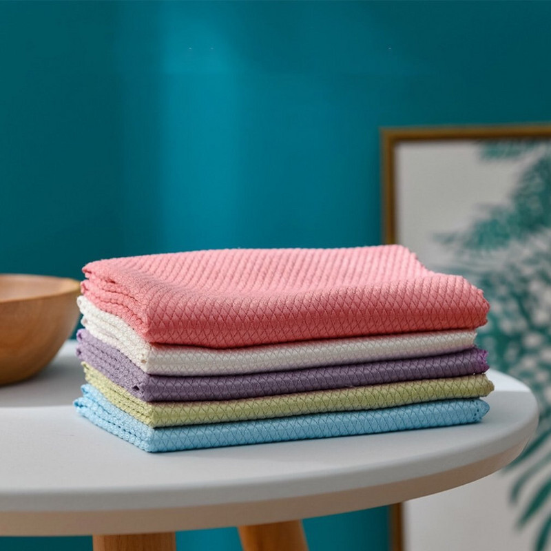 Hatékony mikroszálas halmérleg törlőkendő Zsírtalanító törlőrongy Szuper nedvszívó mosogató edény konyhai tisztítókendő