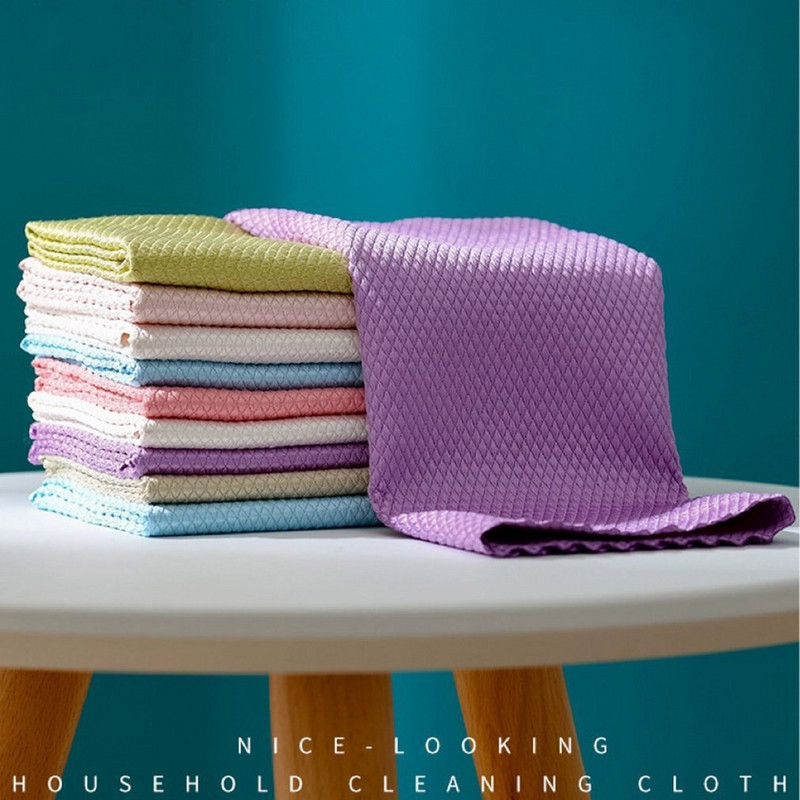 Hatékony mikroszálas halmérleg törlőkendő Zsírtalanító törlőrongy Szuper nedvszívó mosogató edény konyhai tisztítókendő