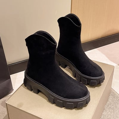 Moteriški batai su spalvinga platforma ir užtrauktuku