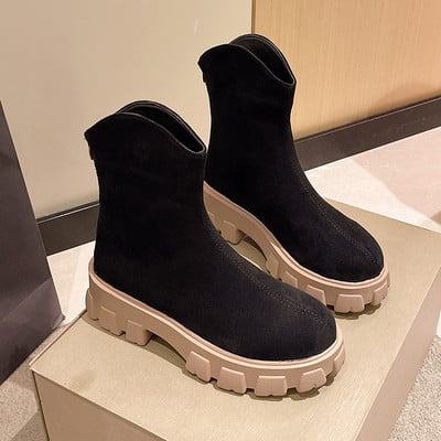 Moteriški batai su spalvinga platforma ir užtrauktuku