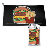 Burger és Chips Gyorsan Száraz Törölköző Tornaterem Sportfürdő Hordozható Chips Burger King S Sajt Burger Hamburger Szalonna Puha