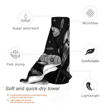 Space Race Quick Dry Towel Gym Sports Bath Portable Grades Όργανο Μουσικός Clef Rock Μουσική Heavy Metal Μαλακό απορροφητικό ιδρώτα