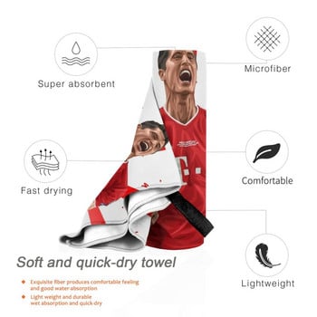 Robert Lewandowski Vector Art Quick Dry Towel Gym Sports Bath Portable Robert Lewandowski Football Team Red Soccer Final Polish